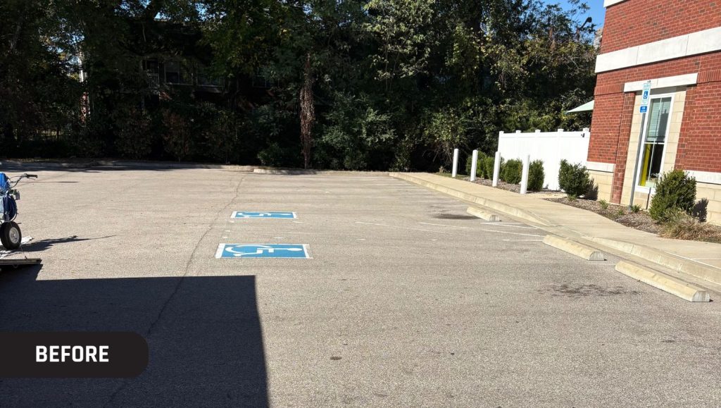 faded ada compliance parking spots at The Learning Experience