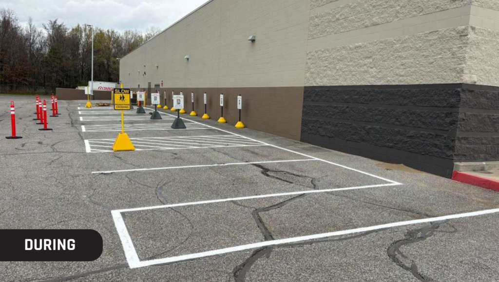 During Line Striping Project for Target in Horn Lake, MS