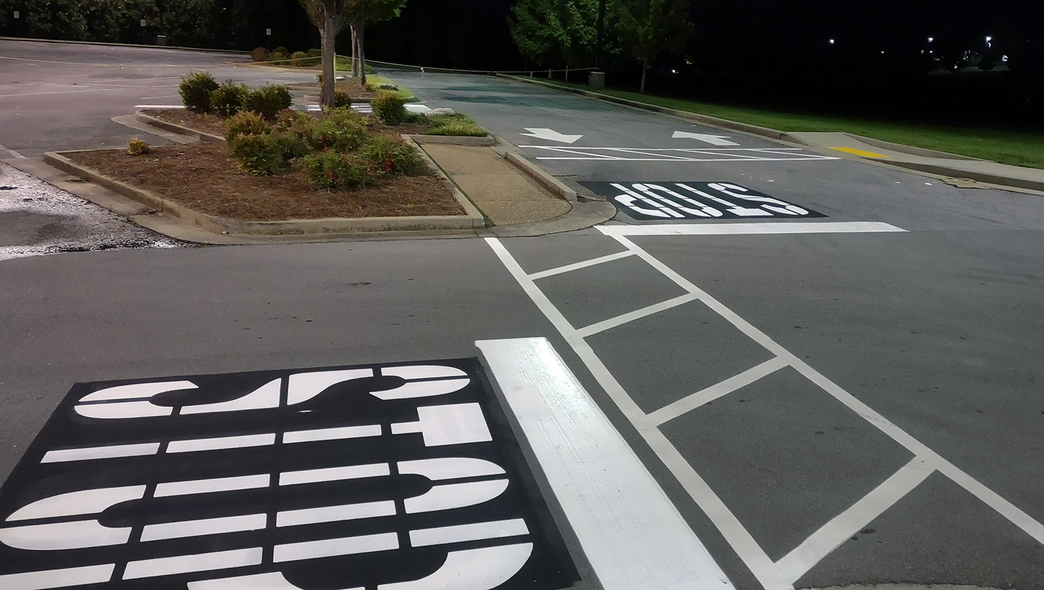 newly stenciled STOP marker