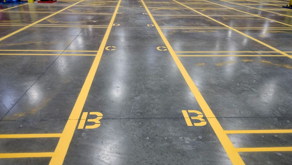 new warehouse floor markings