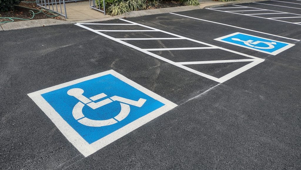 new line striping for shriners lot