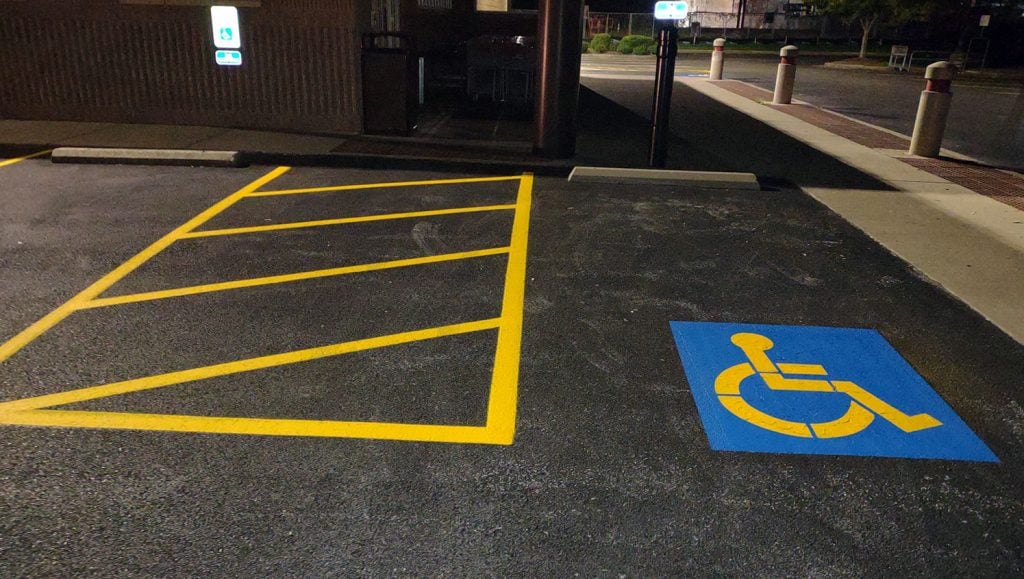 newly striped ADA stall