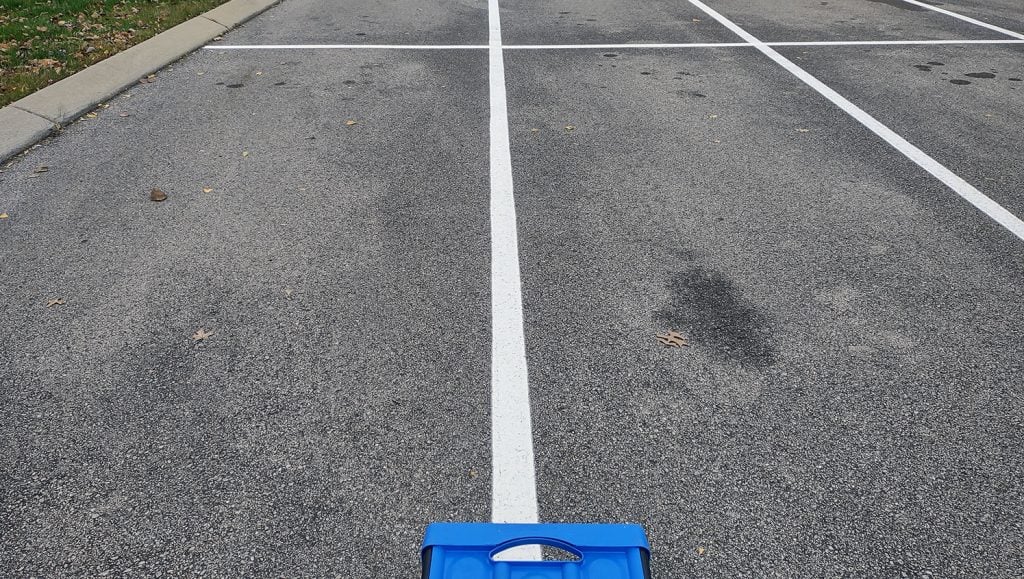 re-striped parking spaces