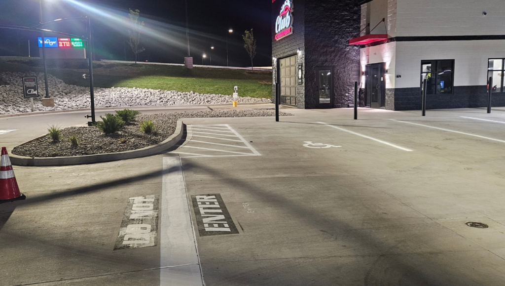 Line Striping Project for Club Car Wash in Clarksville, TN