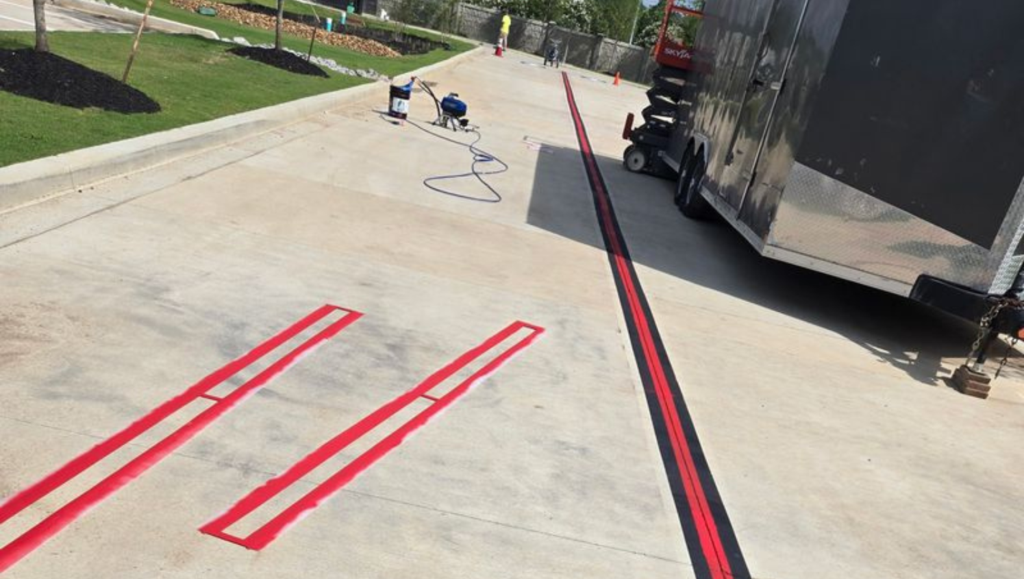 Line Striping for Club Car Wash in Nashville, TN