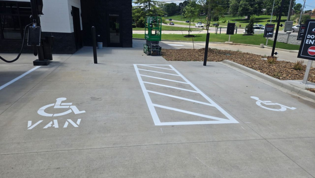 Line Striping Painting for Club Car Wash in Nashville, TN