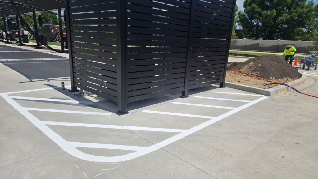 Line Striping Service for Club Car Wash in Nashville, TN