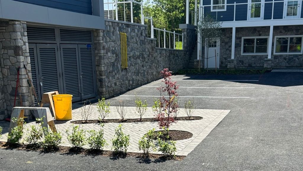 line markings freshly painted for Disousa Contracting parking lot
