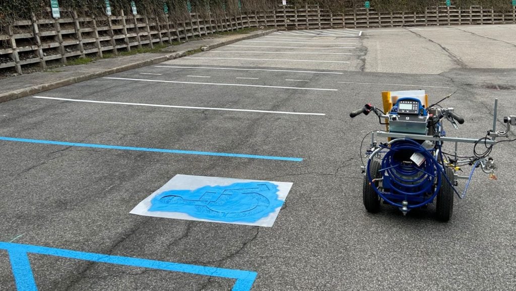 ada compliance parking spots in the process of getting painted
