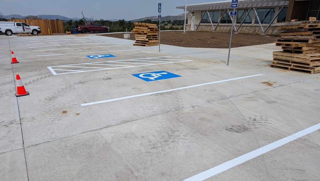 line striping for U.S. Fish Wildlife parking lot