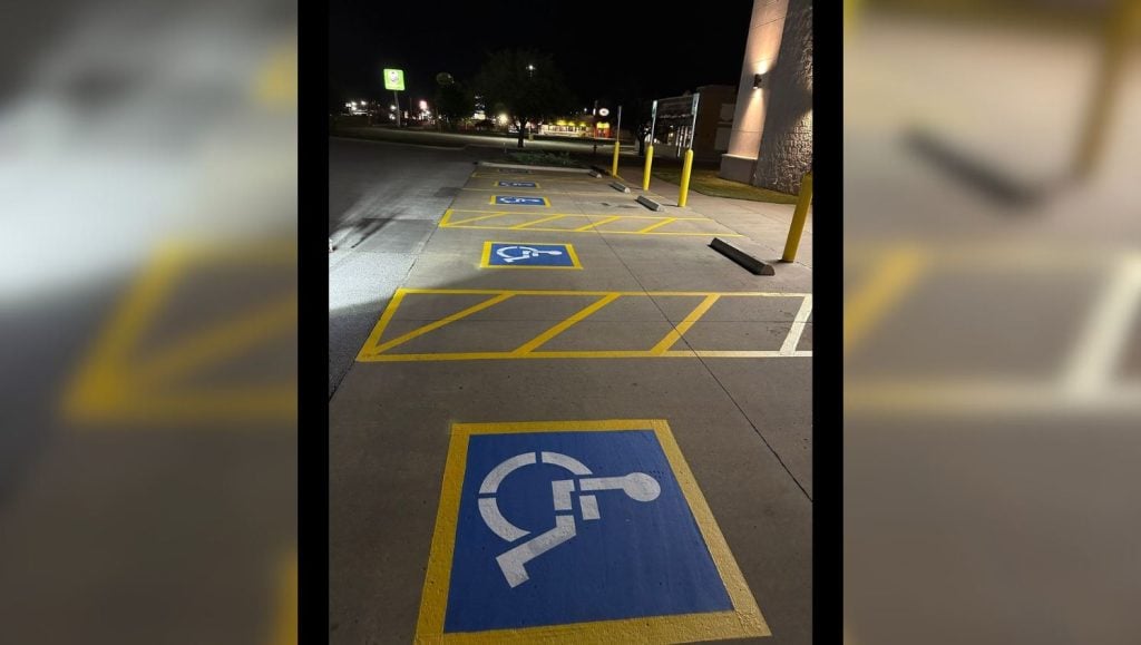 before view of ADA compliance marking in Oklahoma City, OK