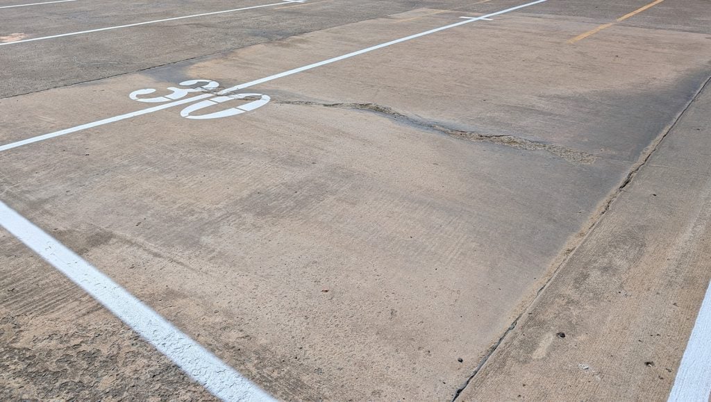 freshly painted athletic field markings for Fort Gibson High School