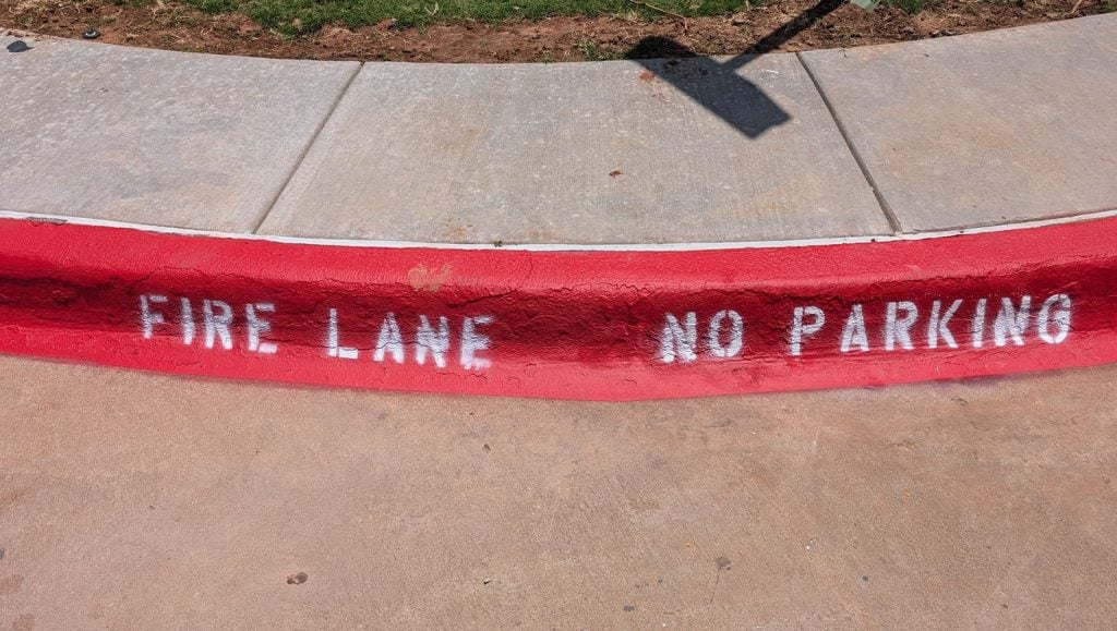 Chick-fil-A drive thru with new line markings