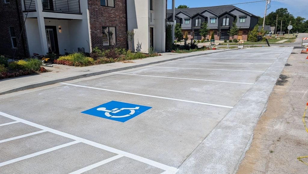 close-up of ada compliance parking spots