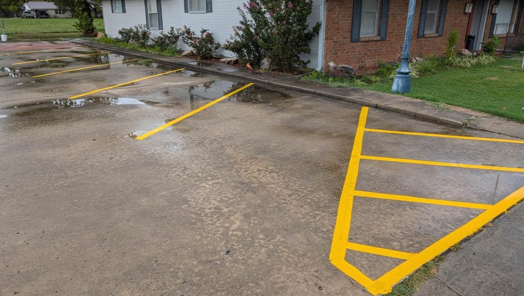 ada compliance parking spots for Stigler Primary Care Clinic parking lot