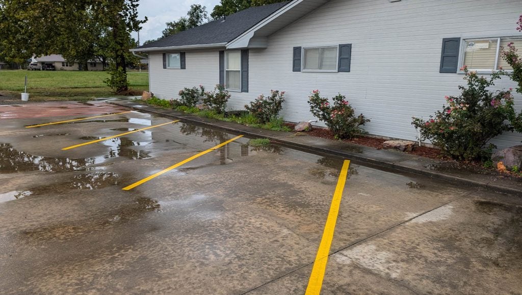 Stigler Primary Care Clinic parking lot freshly painted