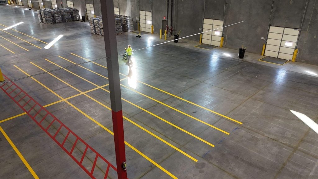 G-FORCE® employee striping DART Entities warehouse
