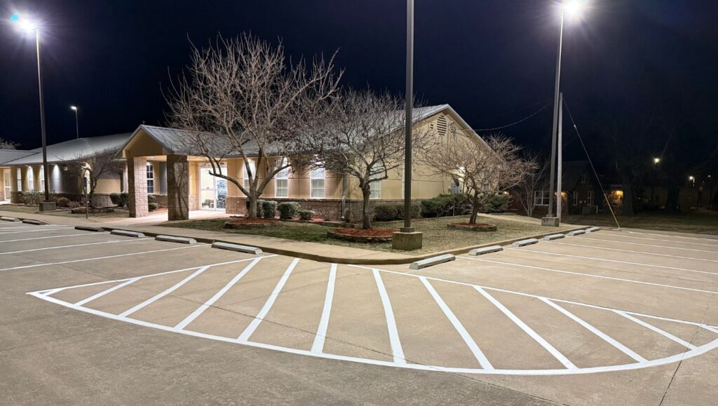 Talihina Tribal Services parking lot freshly painted