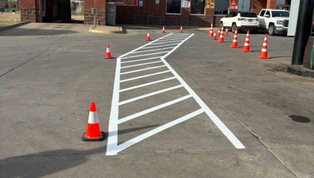 Line Striping Project for 3V3I in Oklahoma City, OK