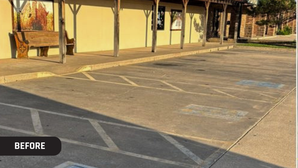 Before Line Striping for Tener's Western Outfitters in Shawnee, OK