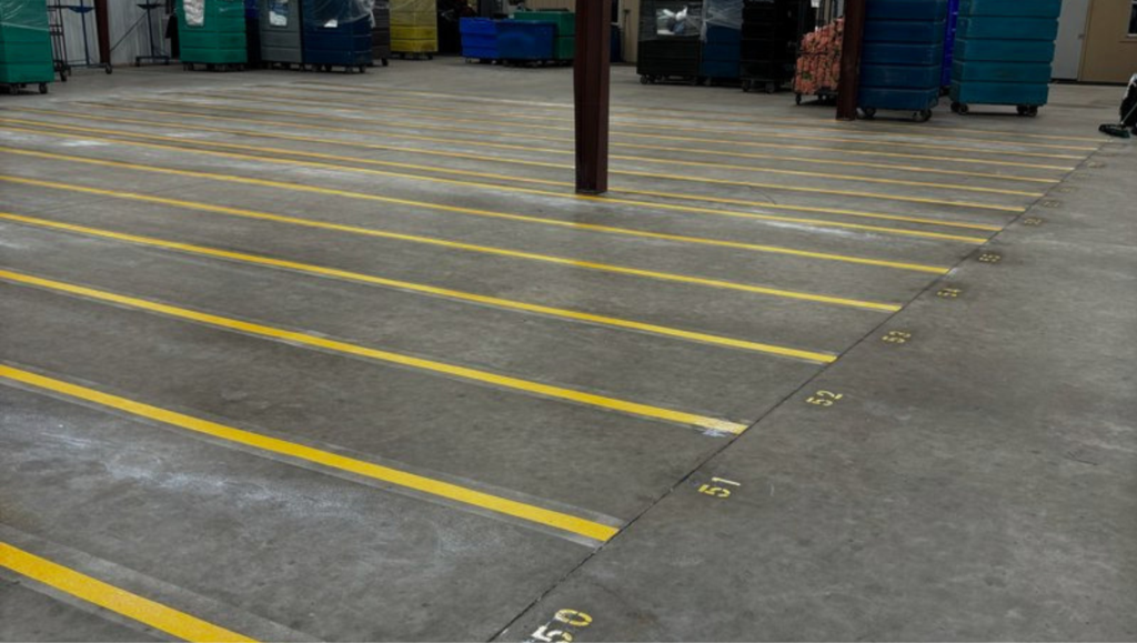 Warehouse Markings Project for Superior Linen Service in Oklahoma City, OK