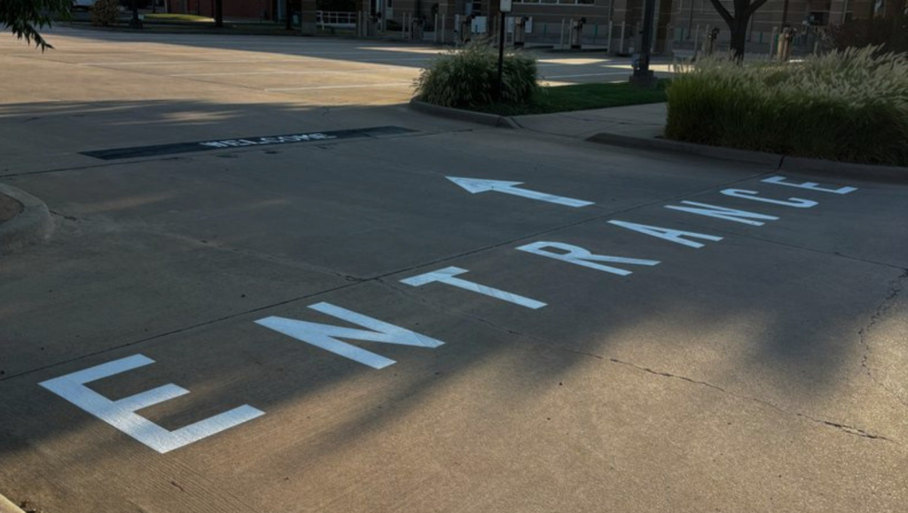 Line Striping Job for Citizens Bank in Edmond, OK