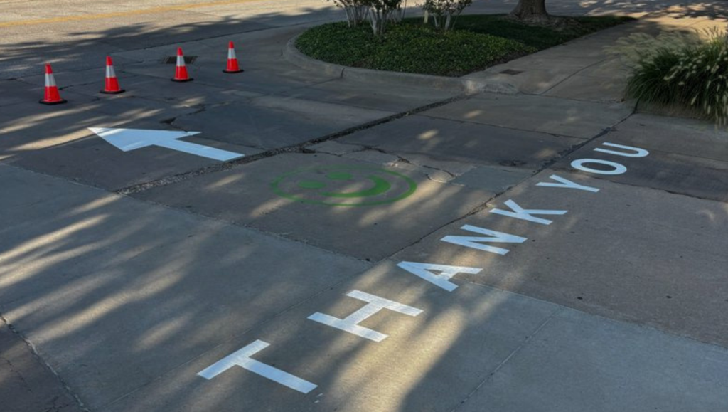 Line Striping Work for Citizens Bank in Edmond, OK