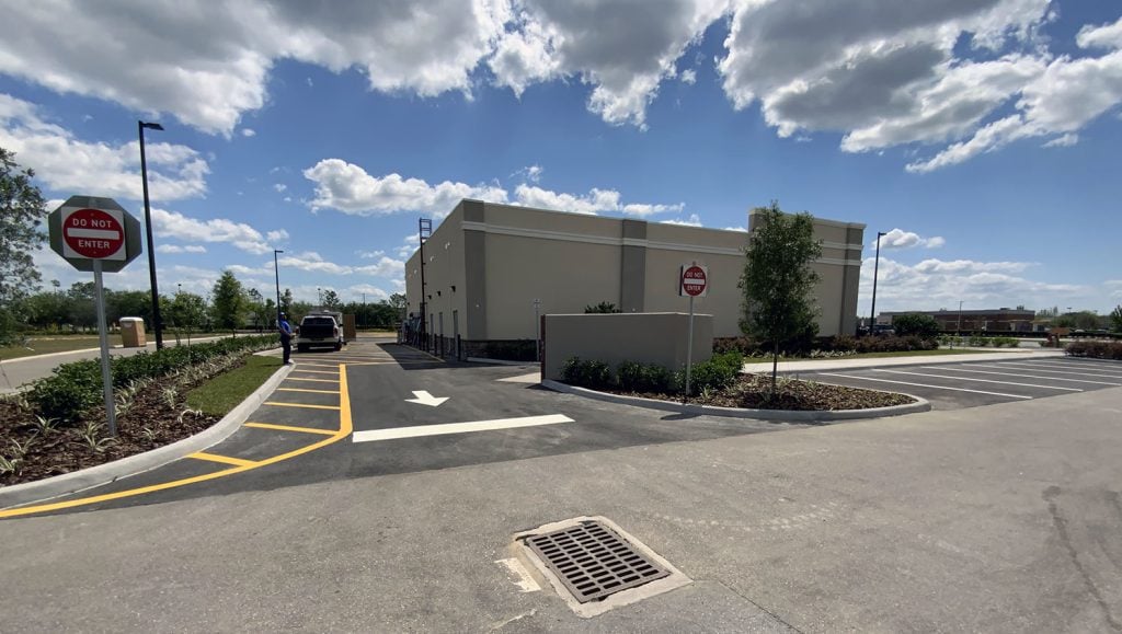 new parking stalls painted in Orlando, FL commercial striping project