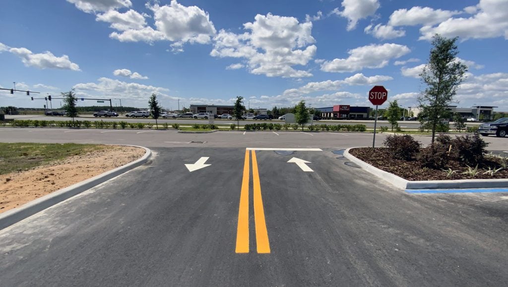 ADA compliant parking stalls painted in Orlando, FL commercial striping project