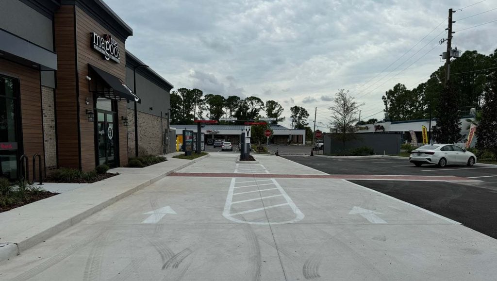 Huey Magoo's Chicken Tenders parking lot freshly painted
