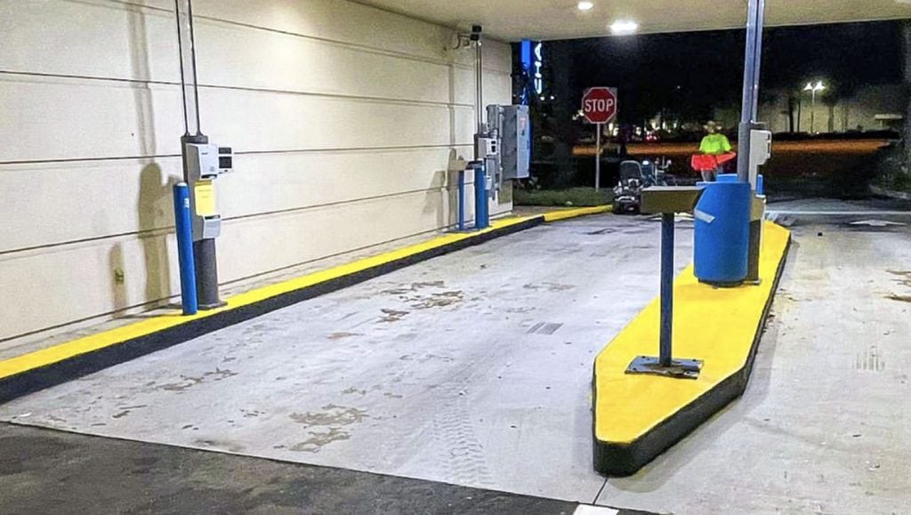 freshly striped directional arrows