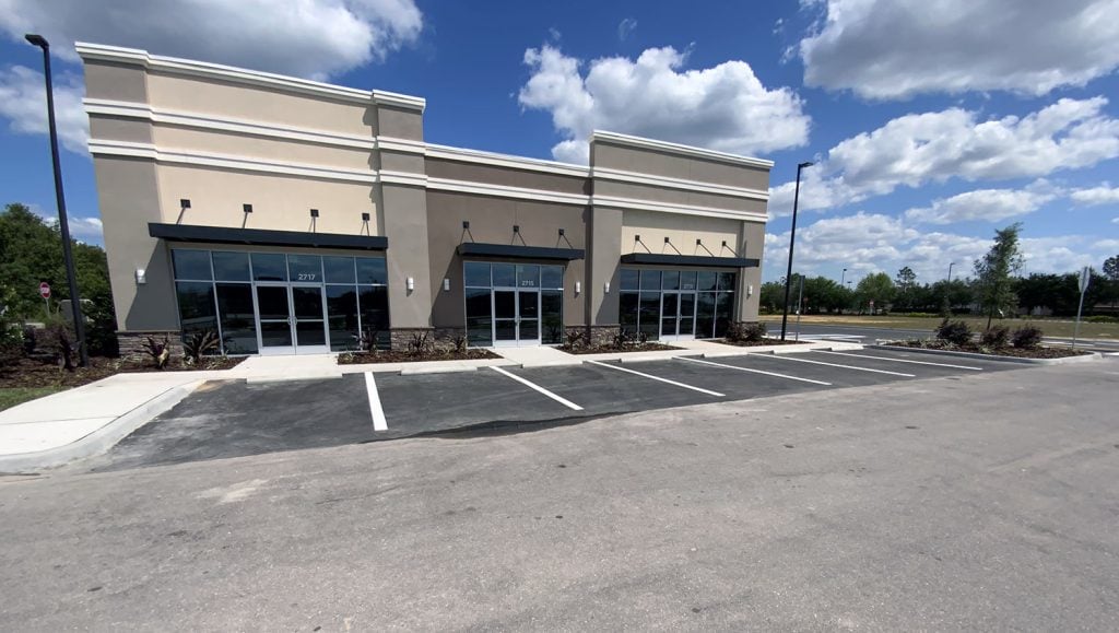 Parking spaces painted in Orlando, FL commercial striping project