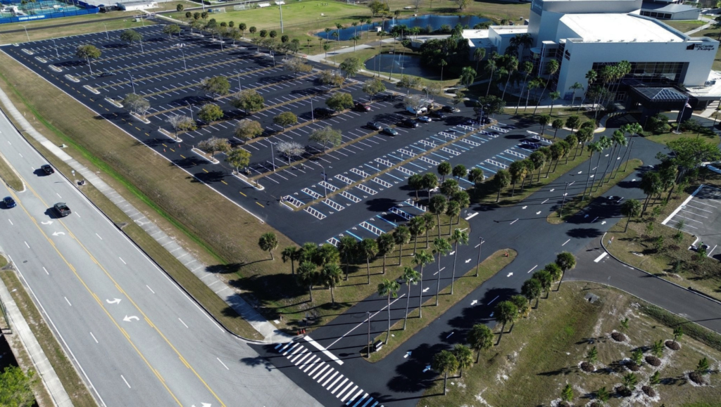 Line Striping Project for Doug Connor Inc in Melbourne, FL