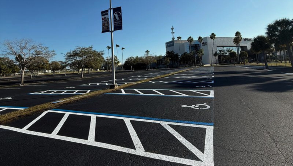 Line Striping Work for Doug Connor Inc in Melbourne, FL