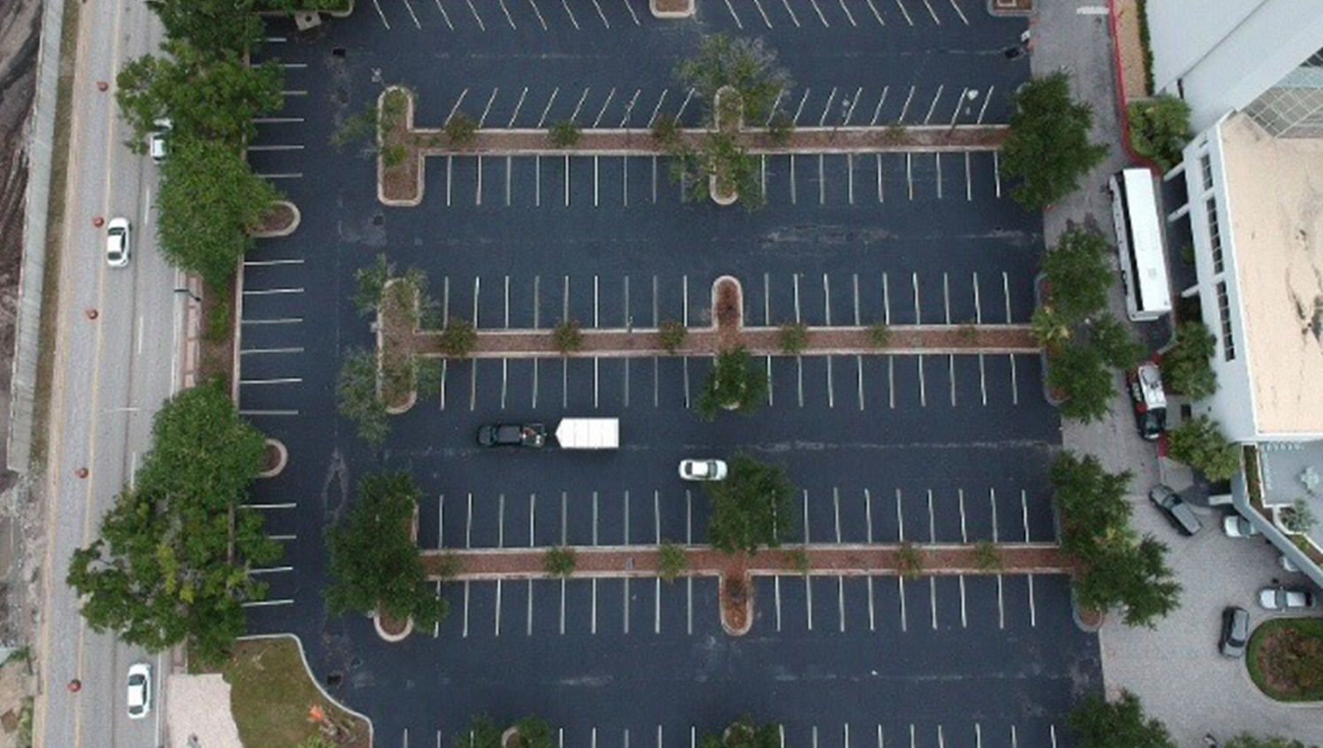 restriping project in orlando commercial parking lot