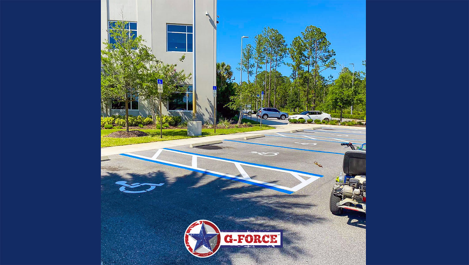 new ADA accessible parking spaces at DaVita labs in Deland, FL.