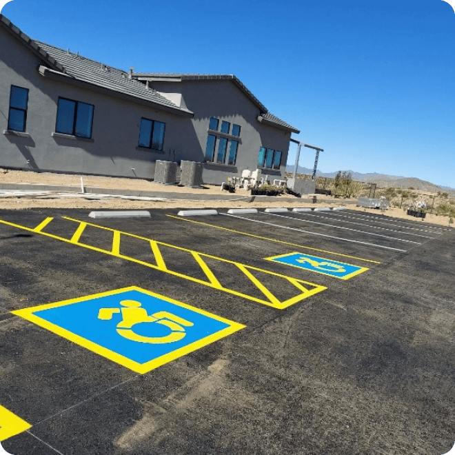 active wheelchair parking lot markings