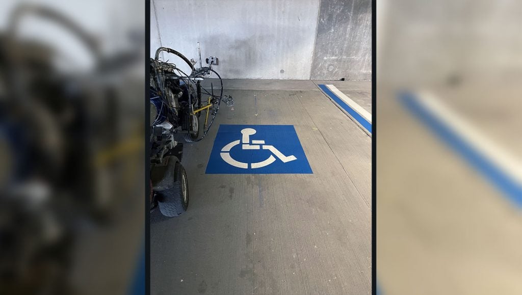 newly striped parking stalls
