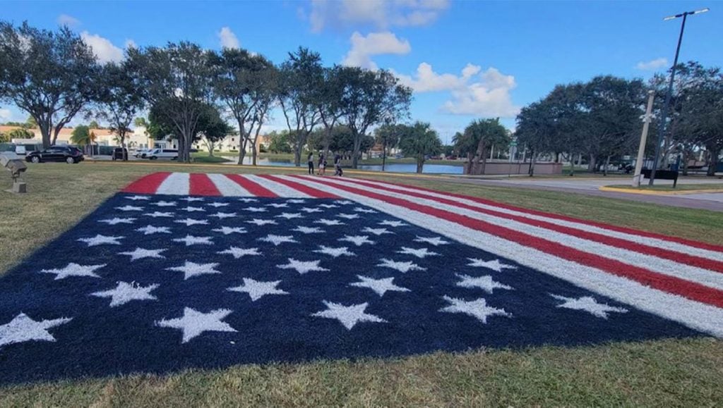 G-FORCE truck with new american flag freshly painted