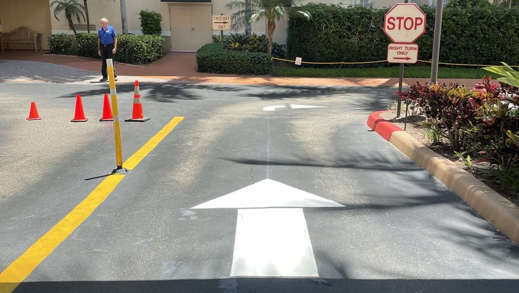 directional arrow marking