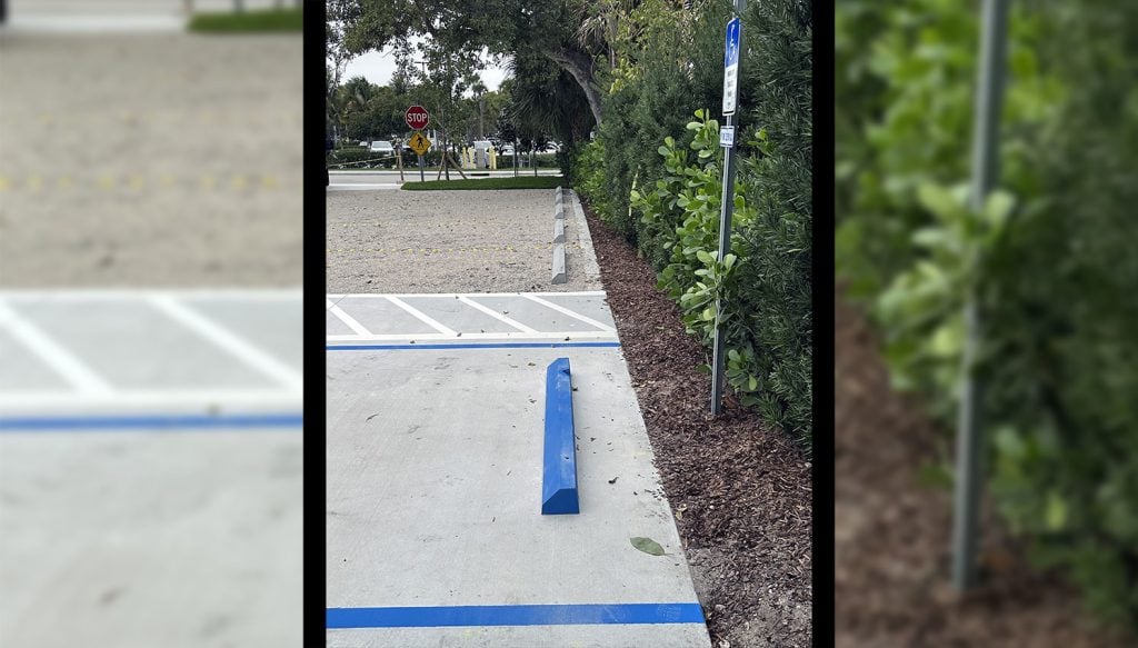 G-FORCE Palm Beach team striping handicapped-accessible parking spot