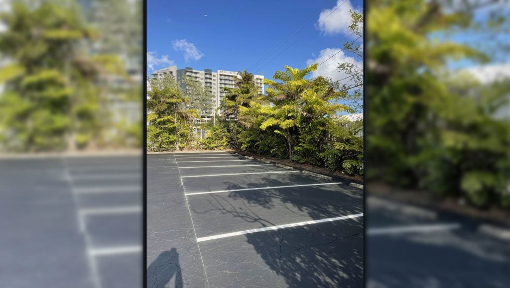 newly striped parking stalls