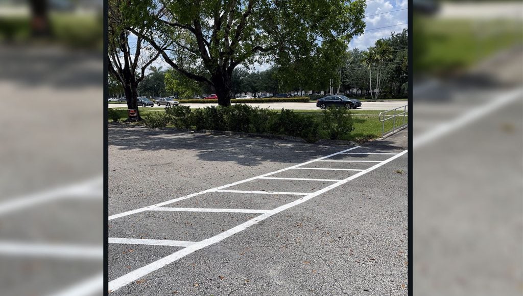 parking lot before re-striping