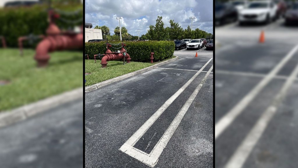 striping for “no parking” zone