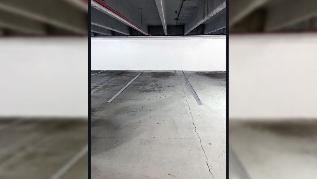 parking garage before re-striping