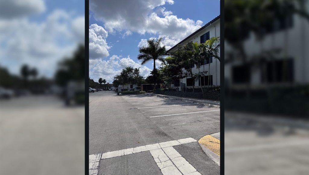 newly striped ADA accessible parking stalls