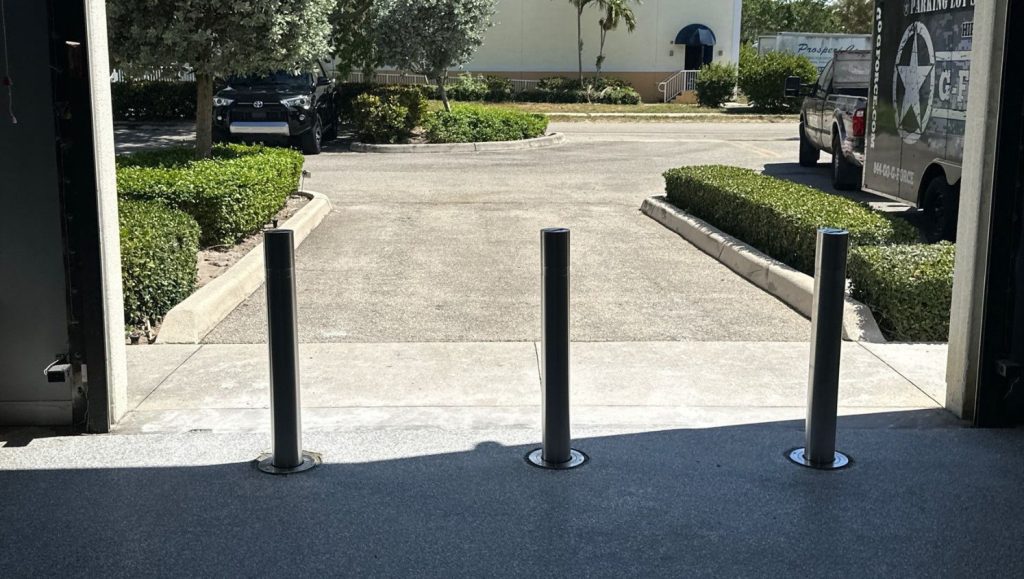 bollard installation for private customer front view
