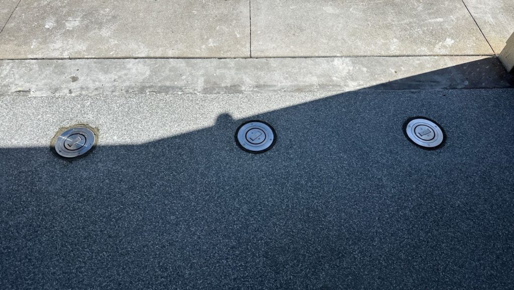 close-up of bollard installation in process for private customer