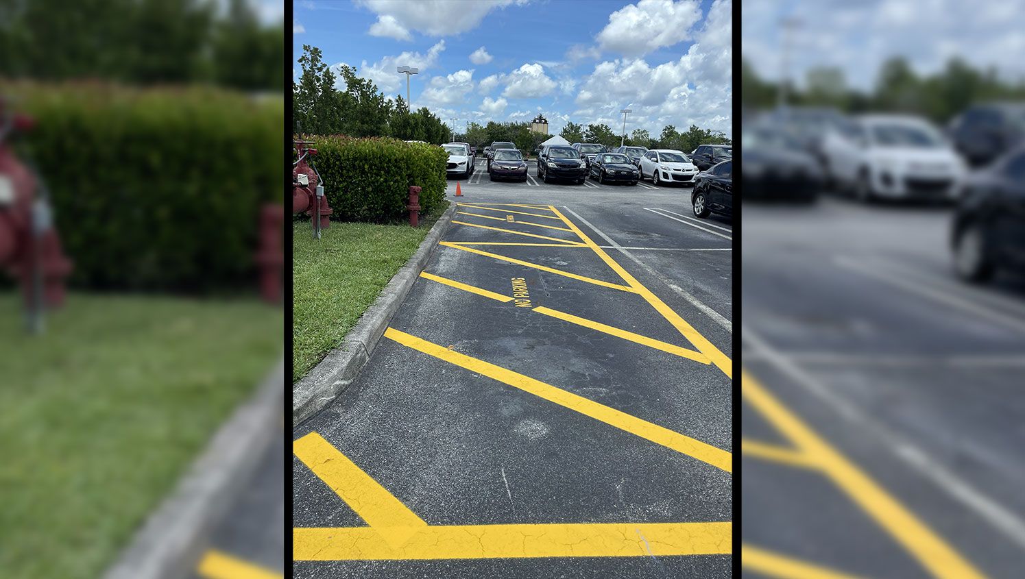 striping for “no parking” zone