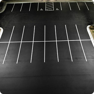 pavement markings on asphalt